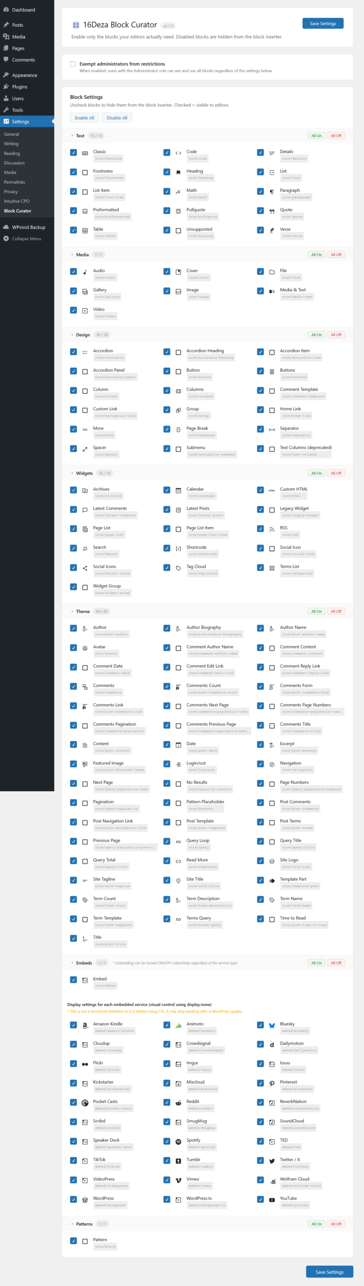 Default: there are a huge number of options,